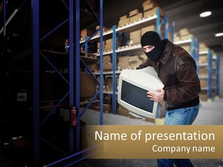 Holding Stealing Robber PowerPoint Template