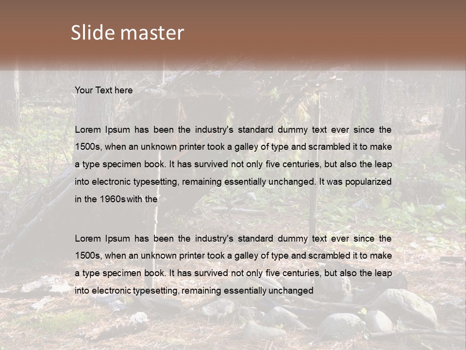 Branch Evergreen Bush PowerPoint Template