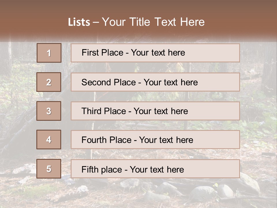 Branch Evergreen Bush PowerPoint Template
