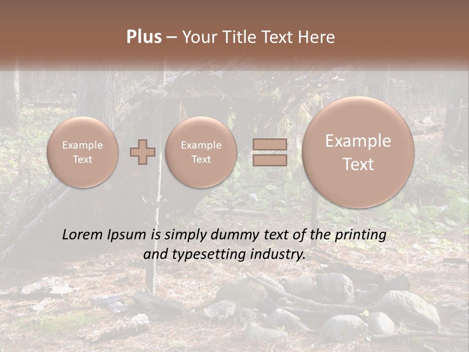 Branch Evergreen Bush PowerPoint Template