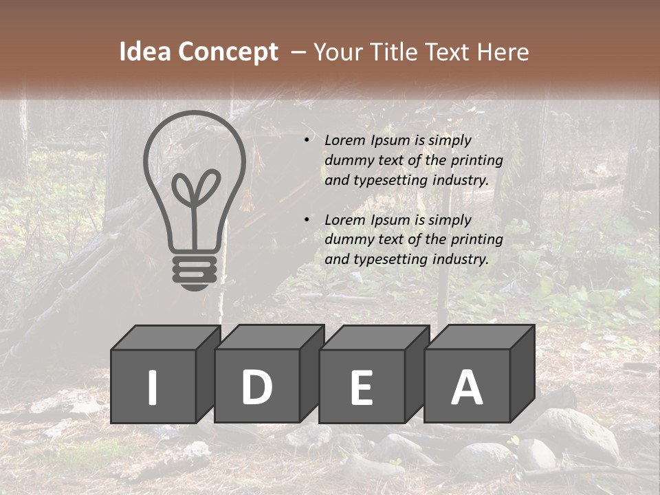 Branch Evergreen Bush PowerPoint Template