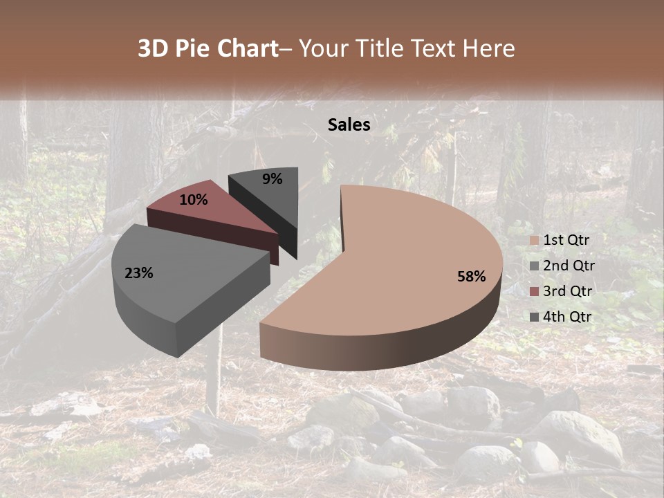 Branch Evergreen Bush PowerPoint Template