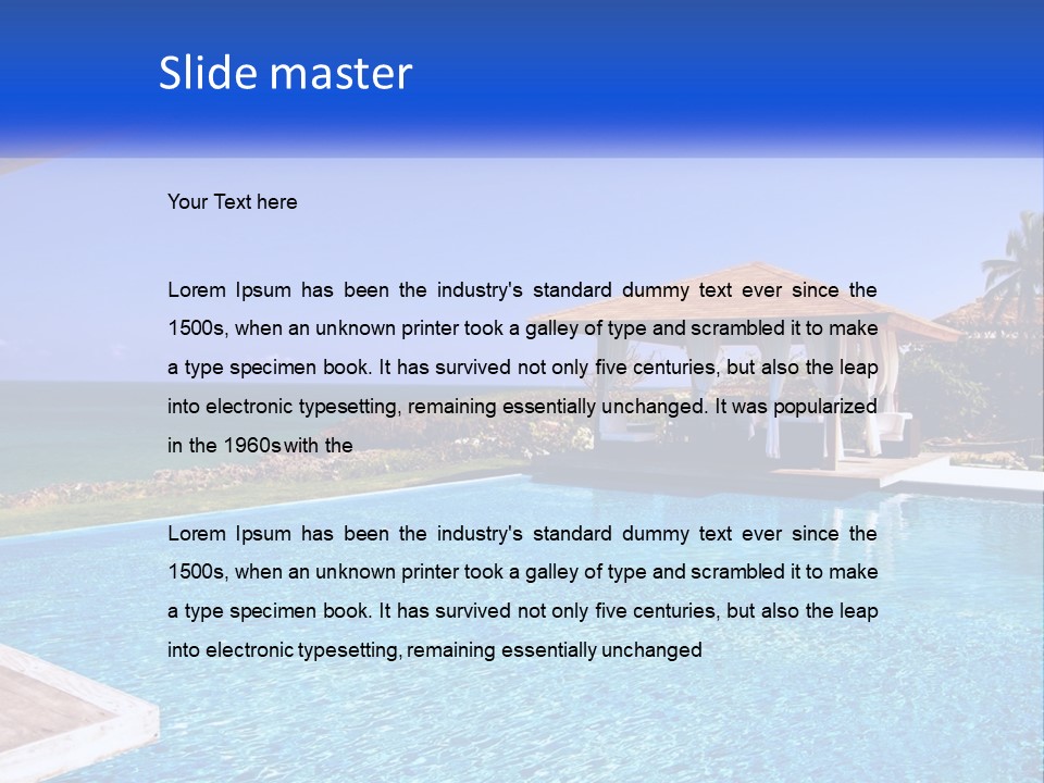 Pool Relaxation Cloud PowerPoint Template