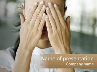 Closeup Face Blind PowerPoint Template