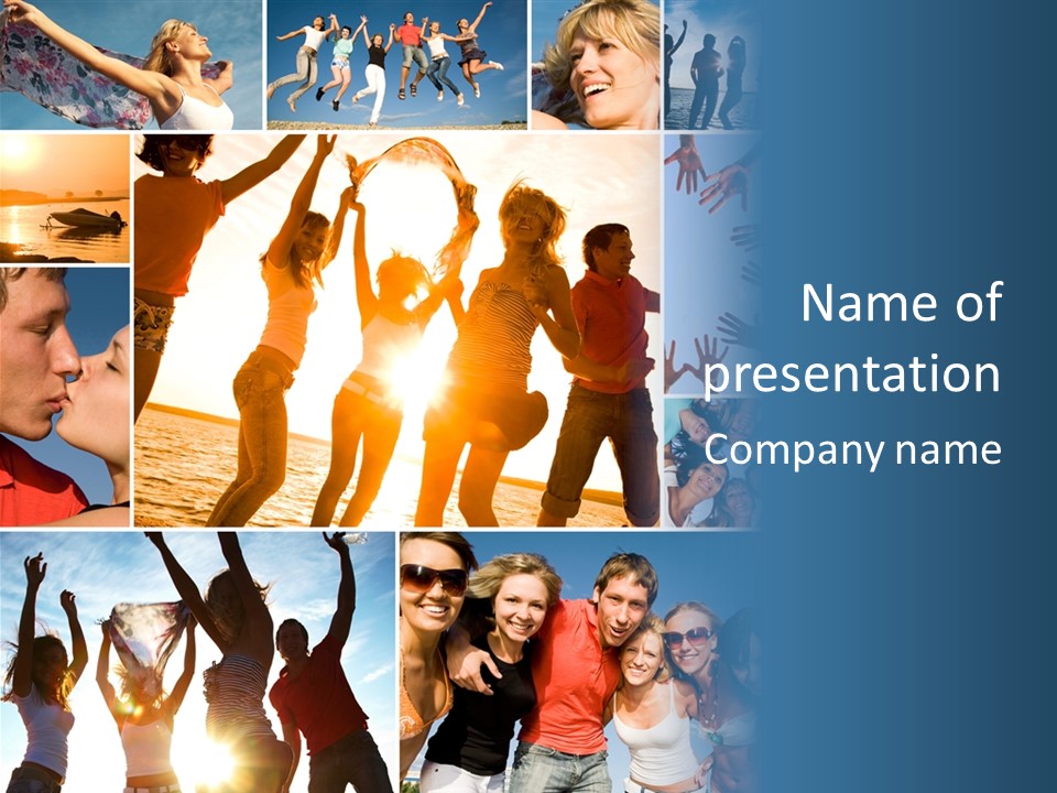 Collage Teen Hands PowerPoint Template