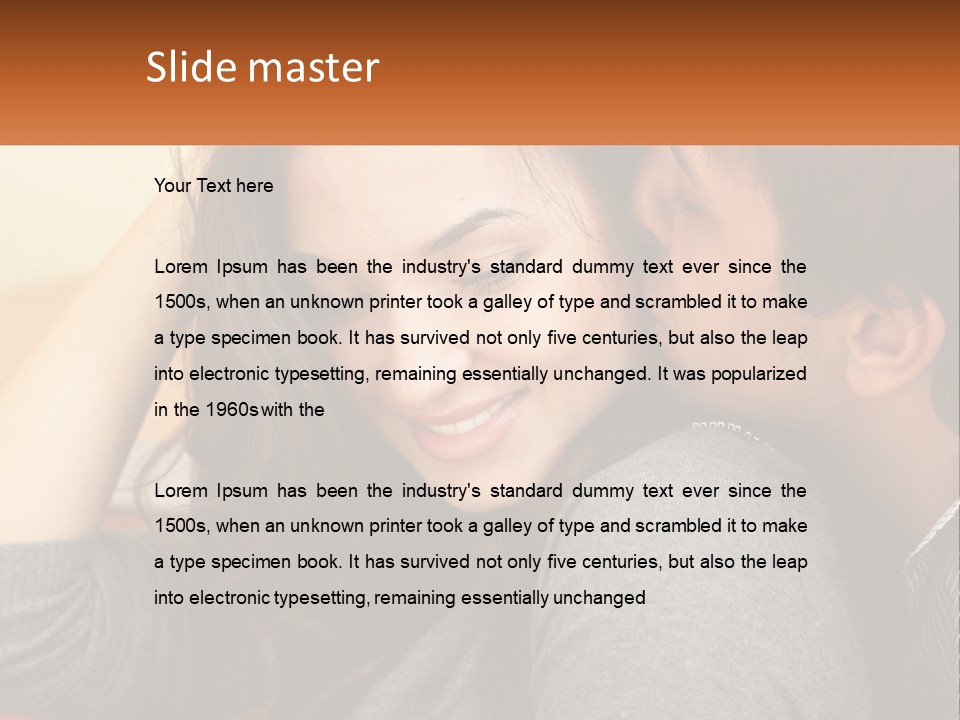 A Man Kissing A Woman On The Cheek PowerPoint Template