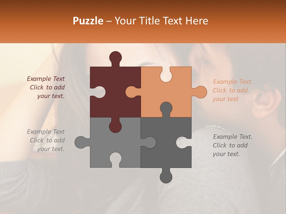 A Man Kissing A Woman On The Cheek PowerPoint Template