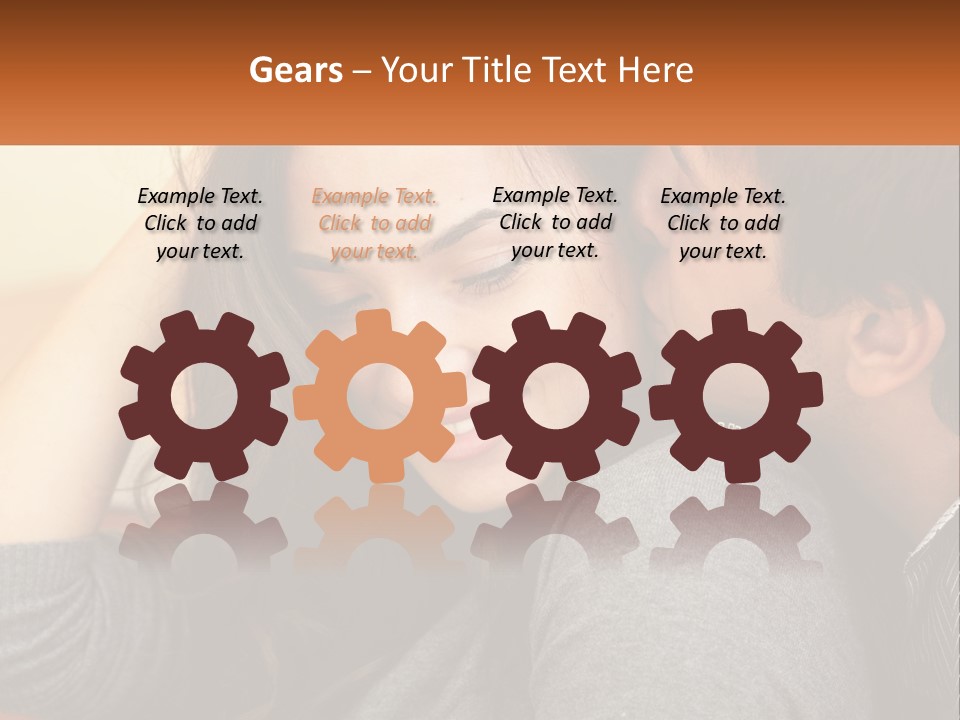 A Man Kissing A Woman On The Cheek PowerPoint Template