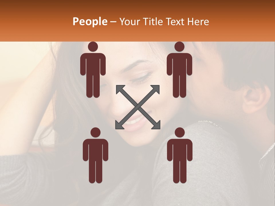 A Man Kissing A Woman On The Cheek PowerPoint Template