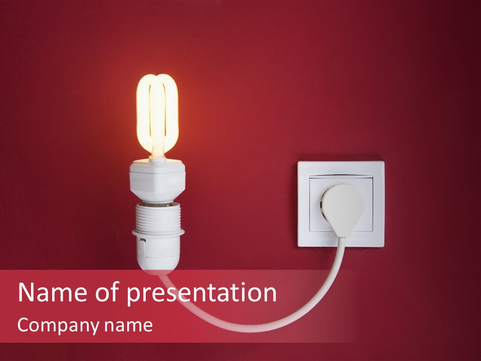 Electricity Energy Red PowerPoint Template