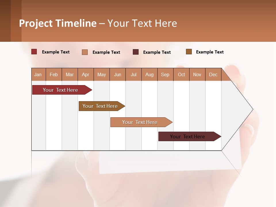 A Woman Holding A Business Card In Her Hand PowerPoint Template