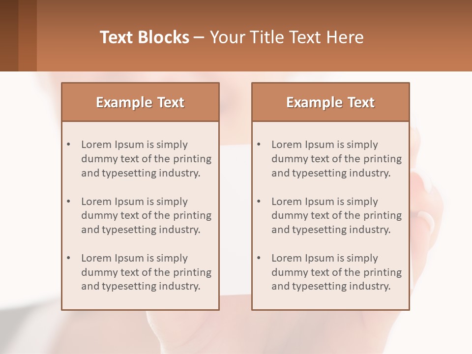 A Woman Holding A Business Card In Her Hand PowerPoint Template