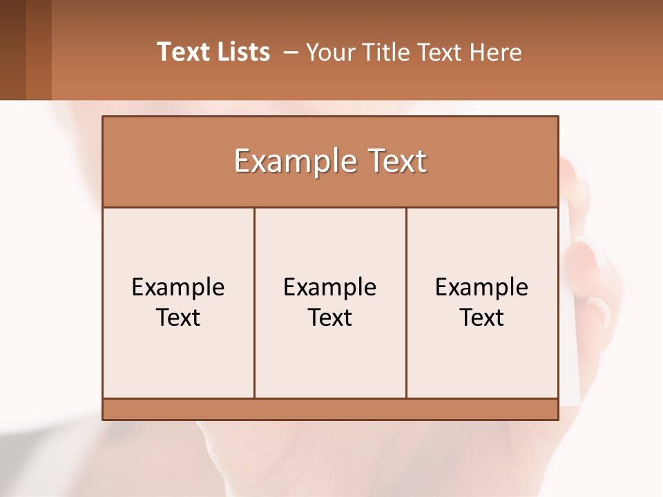 A Woman Holding A Business Card In Her Hand PowerPoint Template