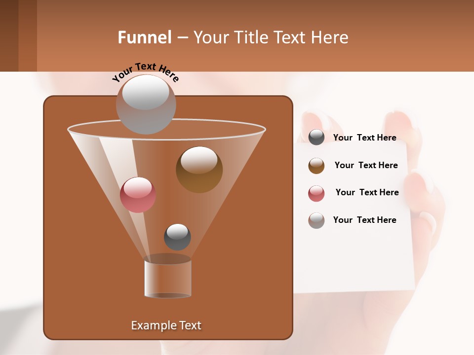 A Woman Holding A Business Card In Her Hand PowerPoint Template