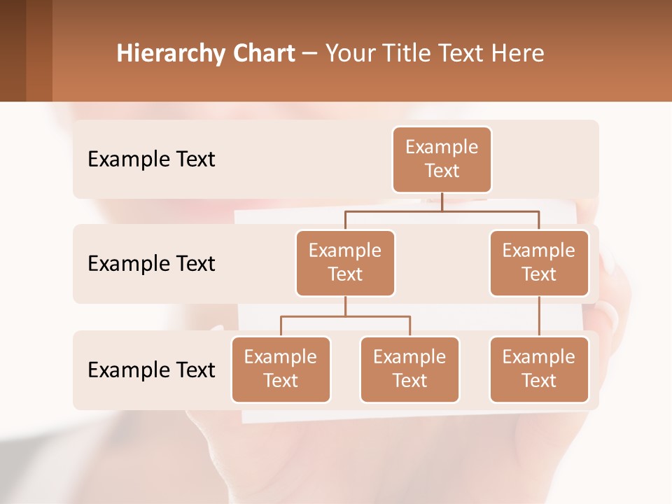 A Woman Holding A Business Card In Her Hand PowerPoint Template