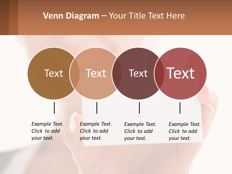 A Woman Holding A Business Card In Her Hand PowerPoint Template