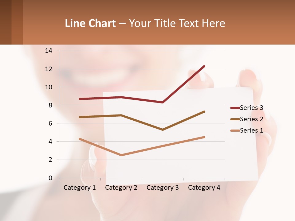 A Woman Holding A Business Card In Her Hand PowerPoint Template