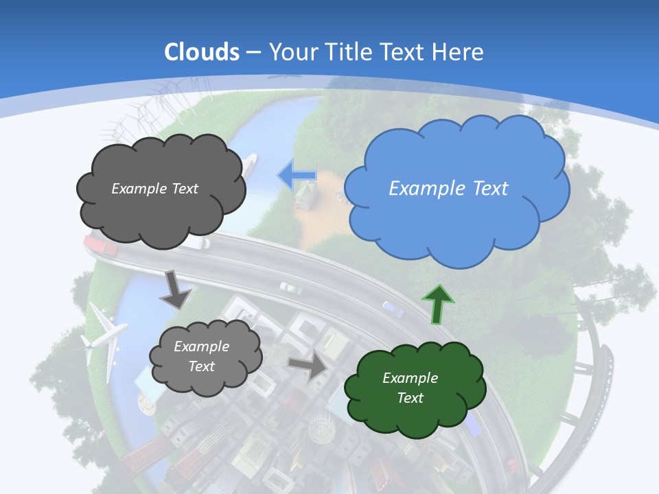 Plane Forest White PowerPoint Template