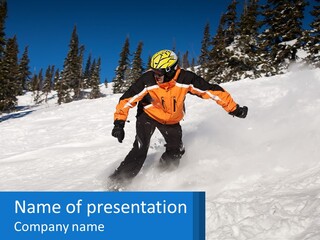 Freeze Snowboarding Teenagers PowerPoint Template