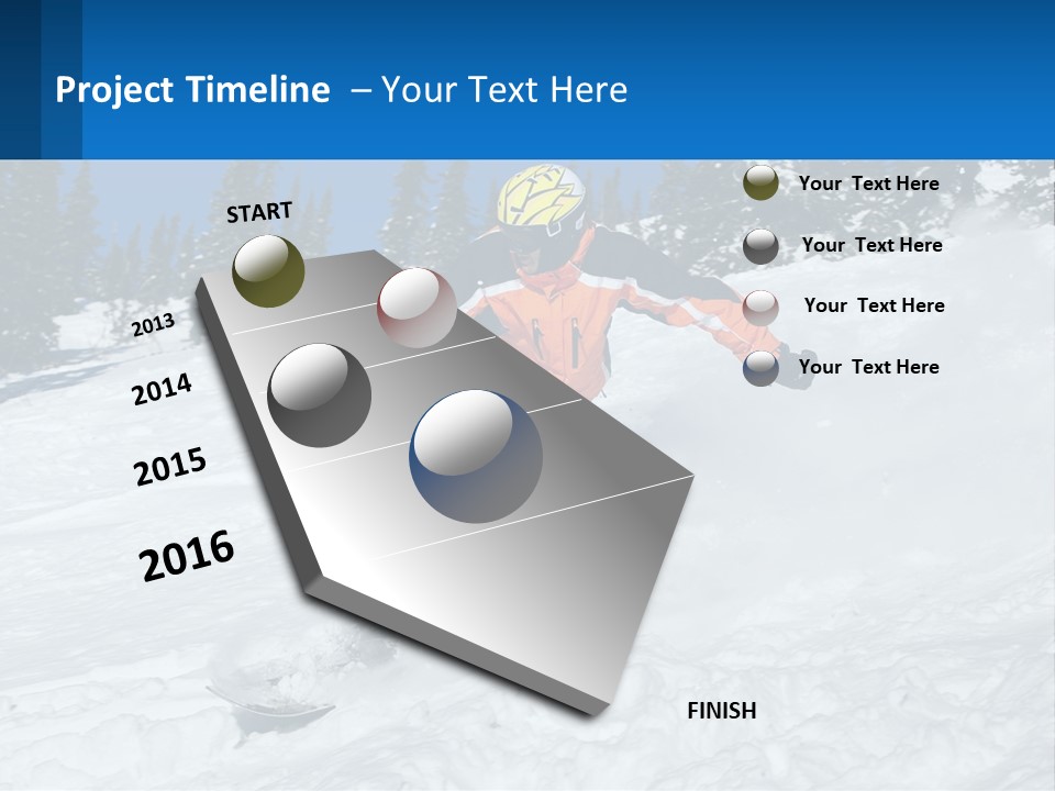 Freeze Snowboarding Teenagers PowerPoint Template