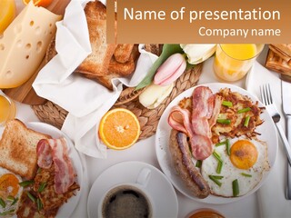 Lunch Traditional Orange PowerPoint Template