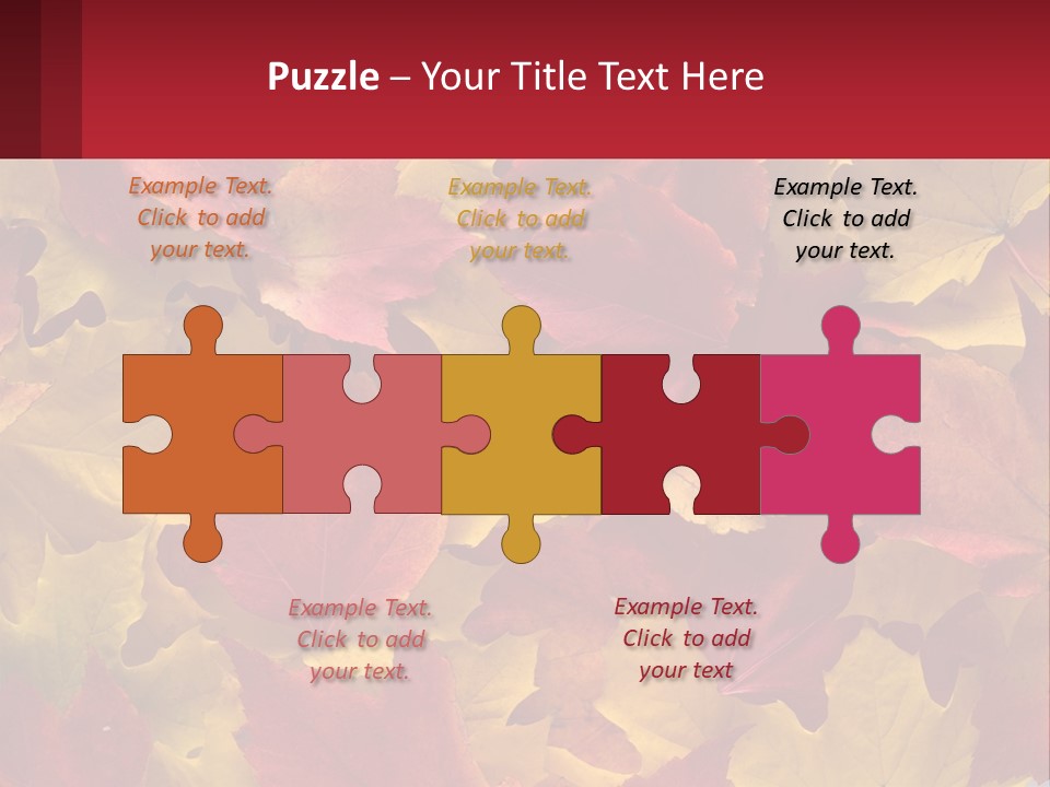 A Bunch Of Colorful Leaves On A White Background PowerPoint Template