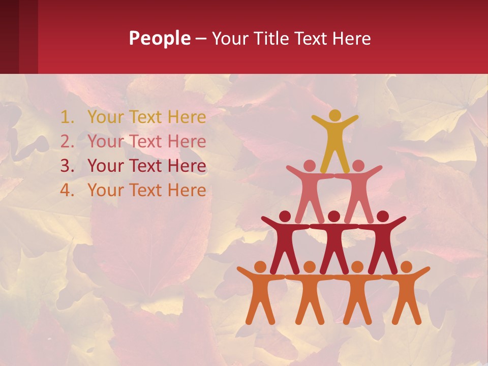 A Bunch Of Colorful Leaves On A White Background PowerPoint Template