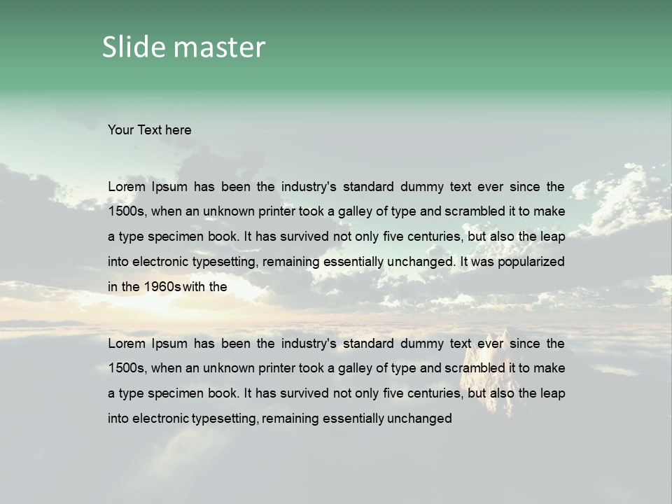 Concept Sky Airplane PowerPoint Template