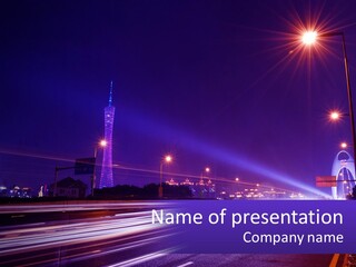 Guangzhou Office Night PowerPoint Template