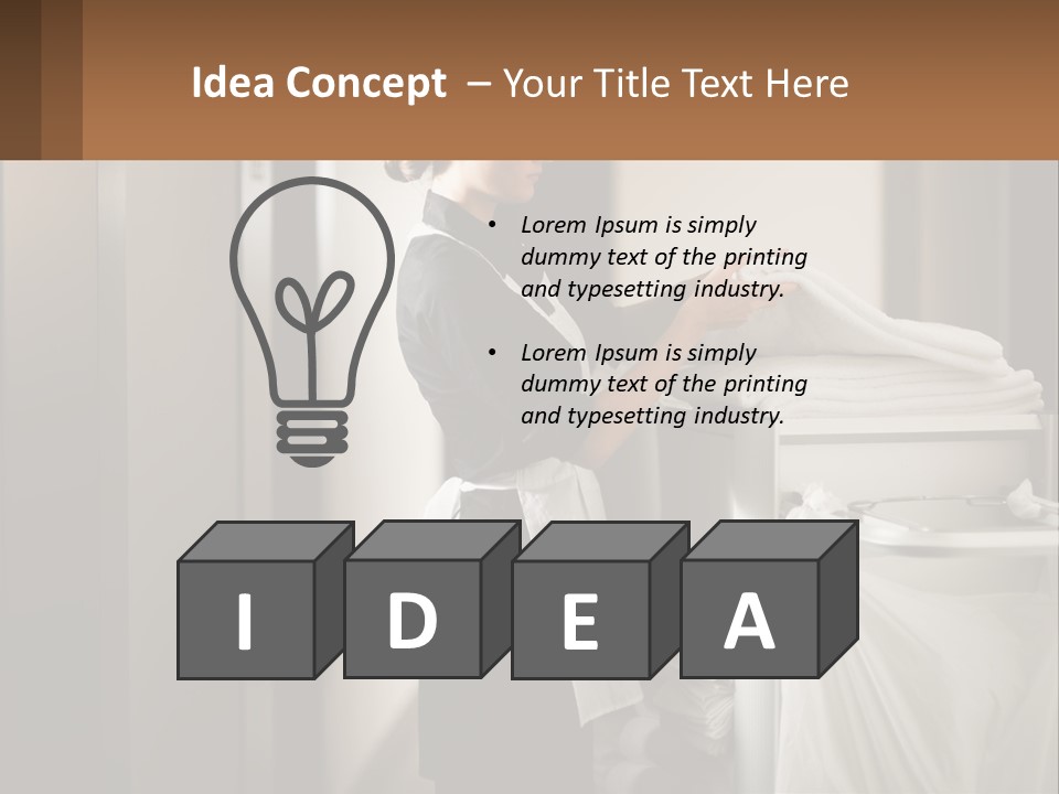 Bed Black Horizontal PowerPoint Template