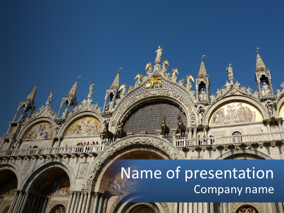 A Large Building With A Blue Sky In The Background PowerPoint Template