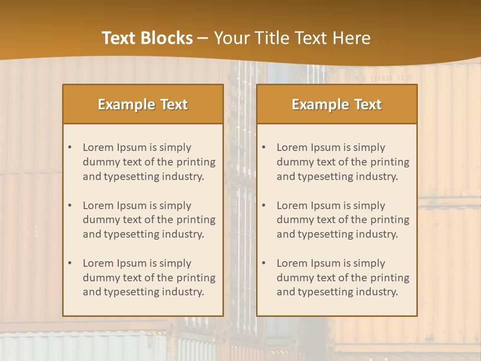 Commercial Docks Goods PowerPoint Template