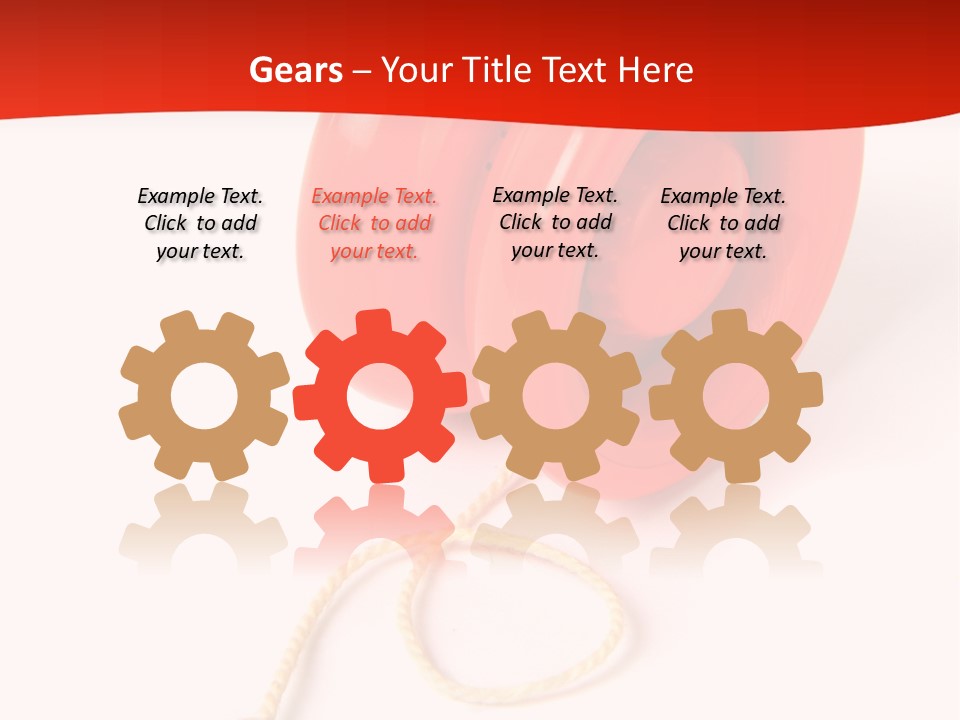 Windup Cutout Spool PowerPoint Template