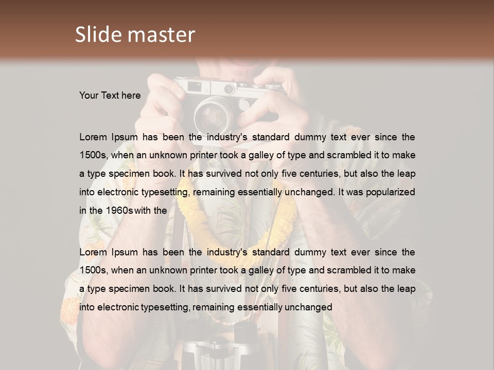 Binoculars Garland Amusement PowerPoint Template