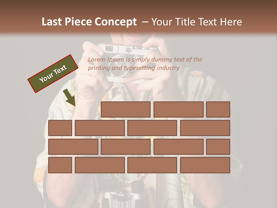 Binoculars Garland Amusement PowerPoint Template