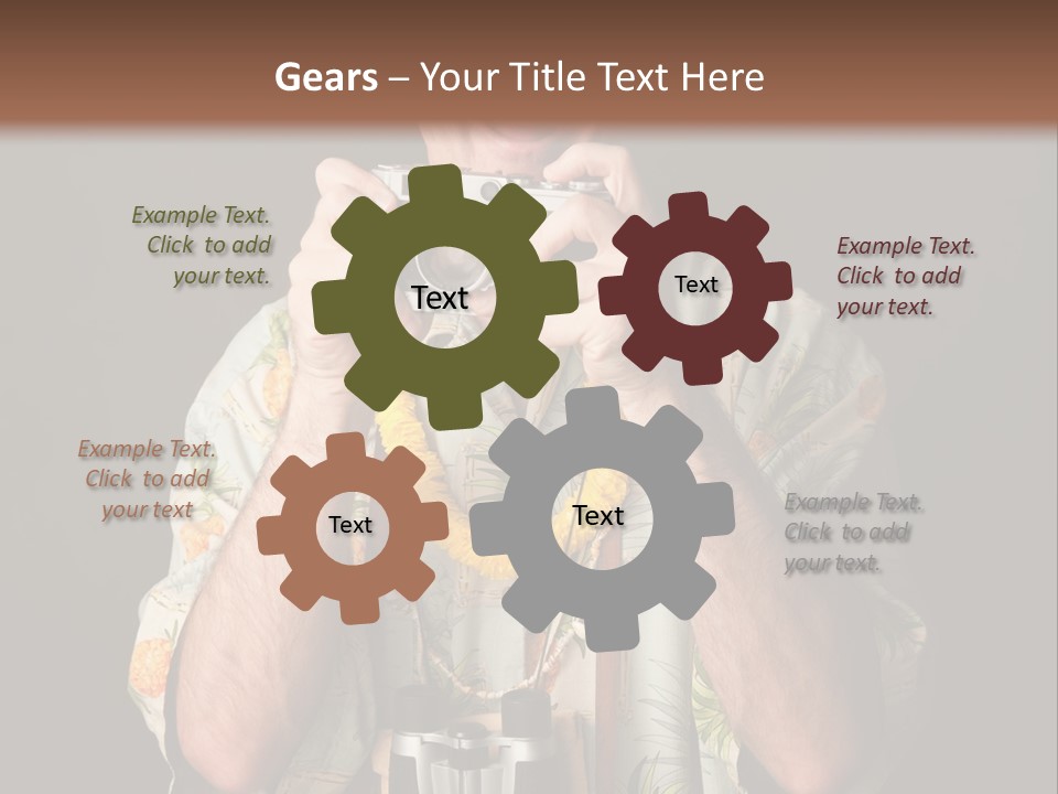 Binoculars Garland Amusement PowerPoint Template