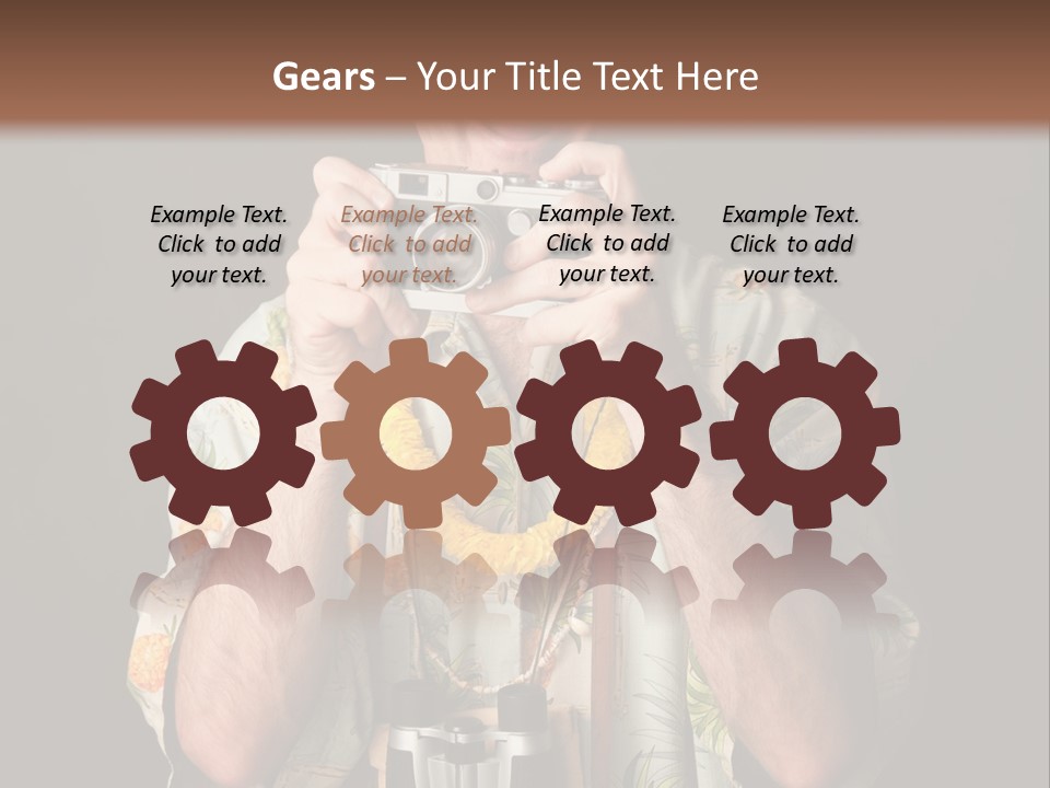 Binoculars Garland Amusement PowerPoint Template
