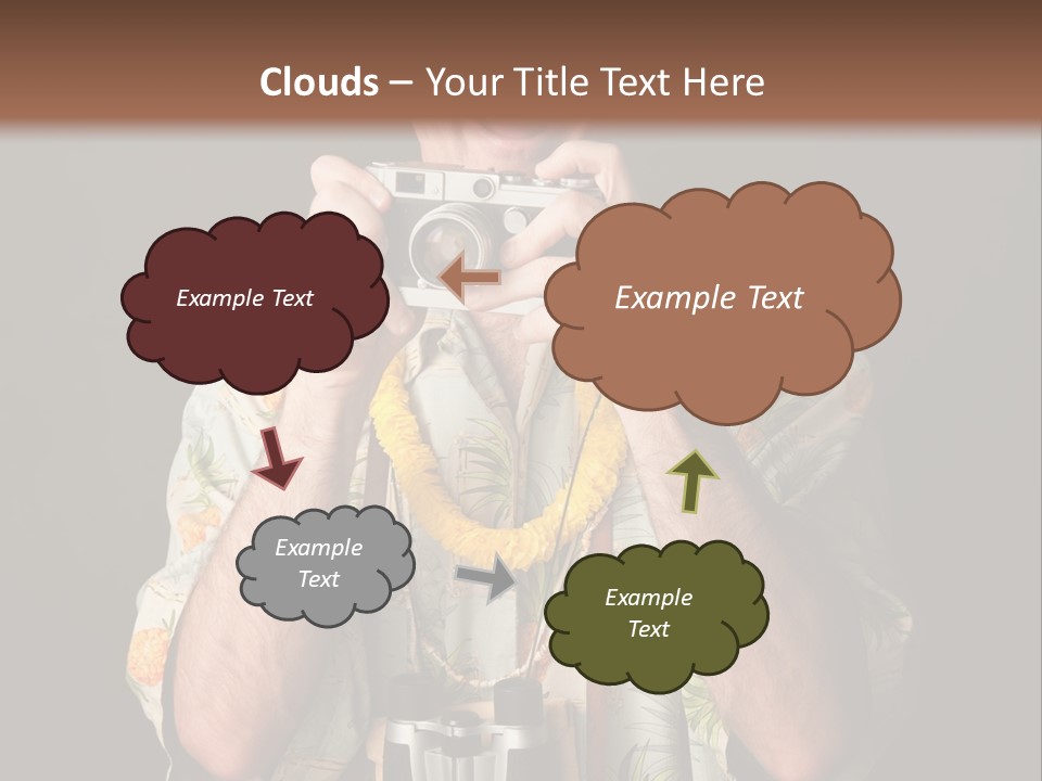 Binoculars Garland Amusement PowerPoint Template