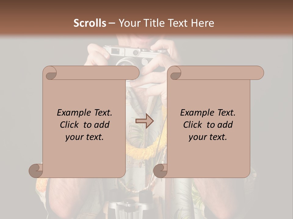 Binoculars Garland Amusement PowerPoint Template