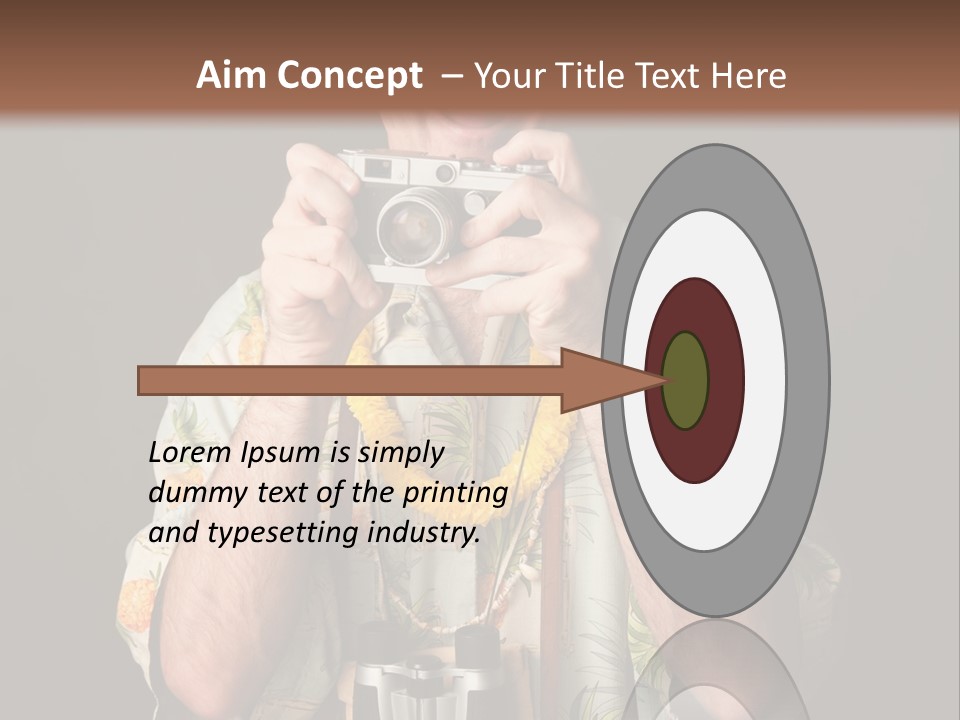 Binoculars Garland Amusement PowerPoint Template