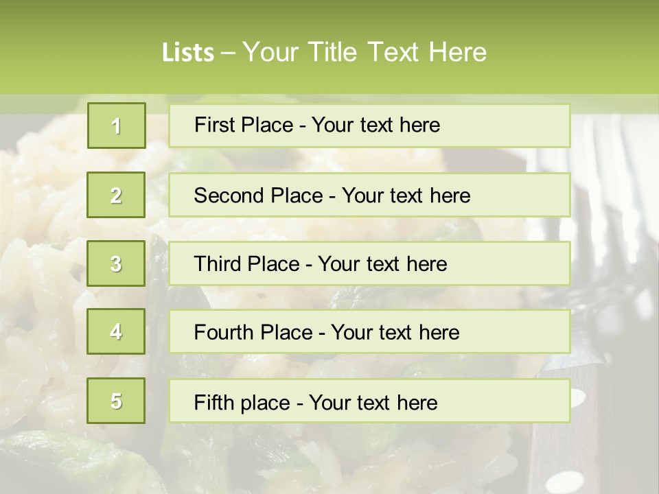 Vegetable Arborio Lunch PowerPoint Template