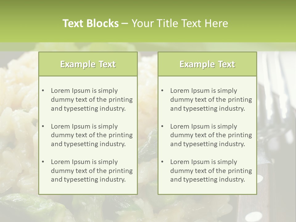 Vegetable Arborio Lunch PowerPoint Template