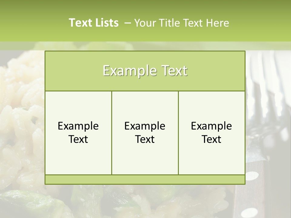 Vegetable Arborio Lunch PowerPoint Template