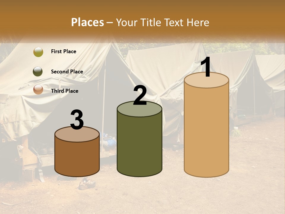 Campground Several Tent PowerPoint Template