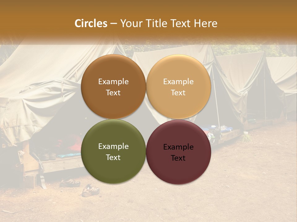 Campground Several Tent PowerPoint Template