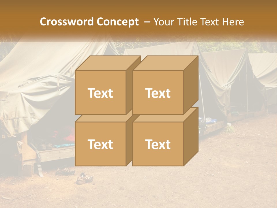 Campground Several Tent PowerPoint Template
