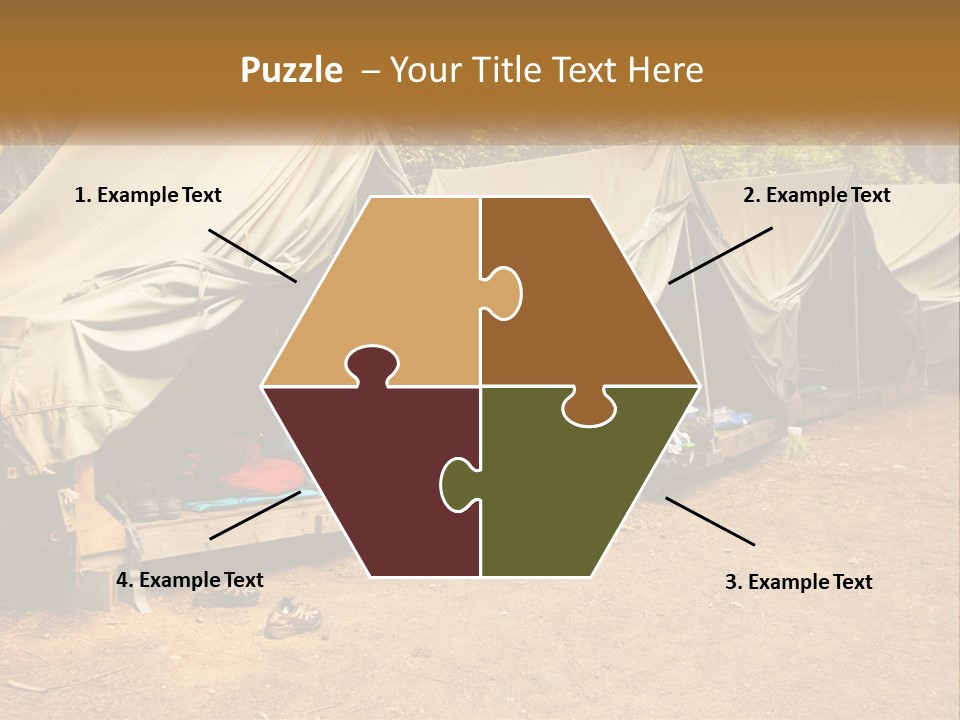 Campground Several Tent PowerPoint Template