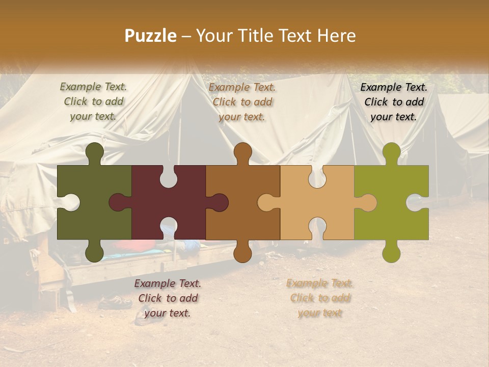 Campground Several Tent PowerPoint Template