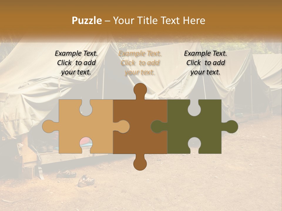 Campground Several Tent PowerPoint Template