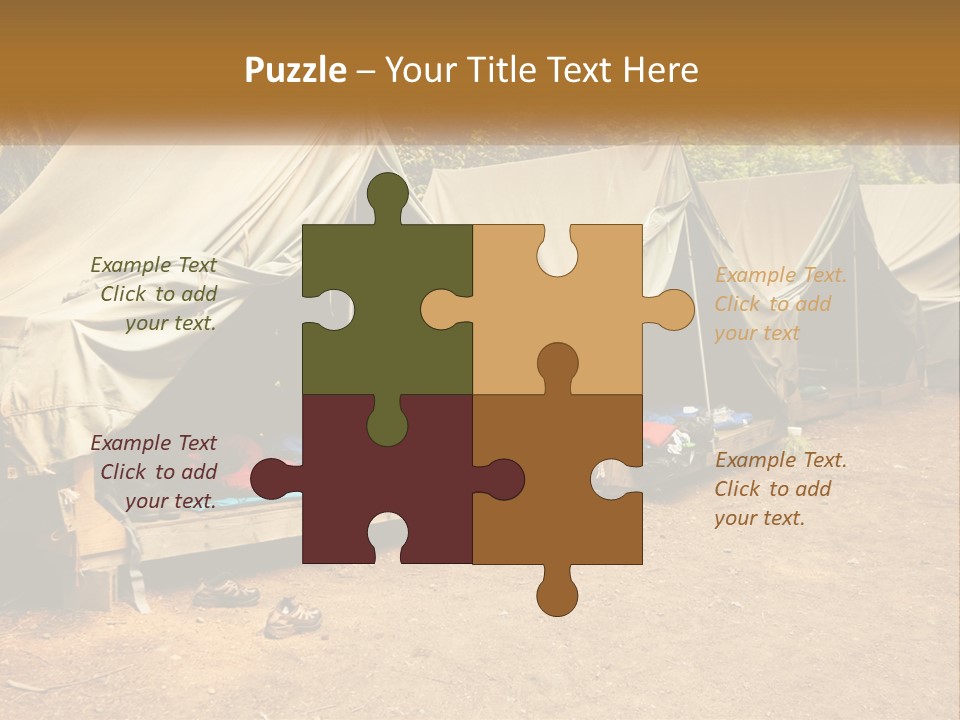 Campground Several Tent PowerPoint Template